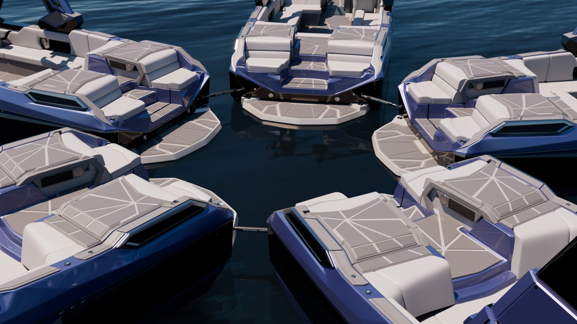 Boats rafted together at a marina showcasing traditional docking methods